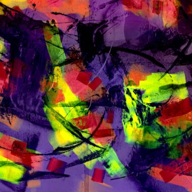 Colorful abstract expressionist artwork using bold neon tones.