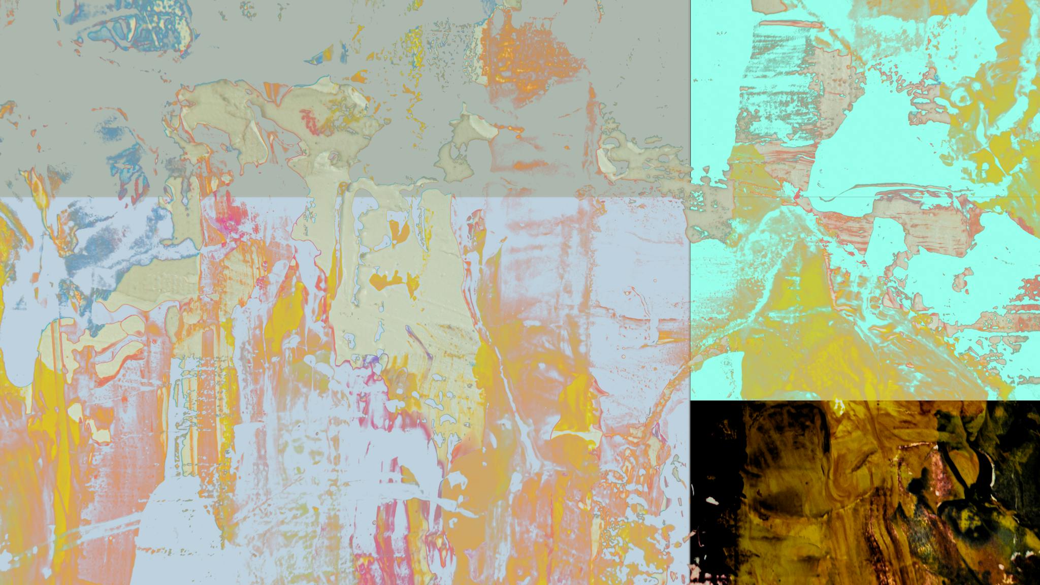 Vibrant abstract expressionist artwork with textured layers and dynamic colors.